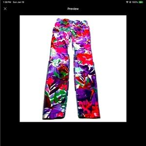 Roxy Vibrant Multi Colored Floral Leggings Size XS